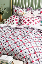 Anthropologie Bonnie and Neil Printed King Duvet Cover Cotton - £116.78 GBP