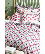 Anthropologie Bonnie and Neil Printed King Duvet Cover Cotton - £116.49 GBP