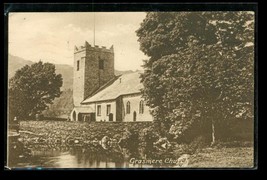 Vintage Souvenir Postcard Grasmere Church England To USA Westmorland Cancel - £10.27 GBP