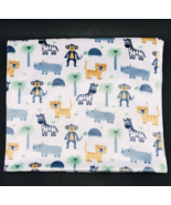 S L Home Fashions Safari Baby Blanket Triangles Monkey Zebra Lion Rhino ... - £17.52 GBP
