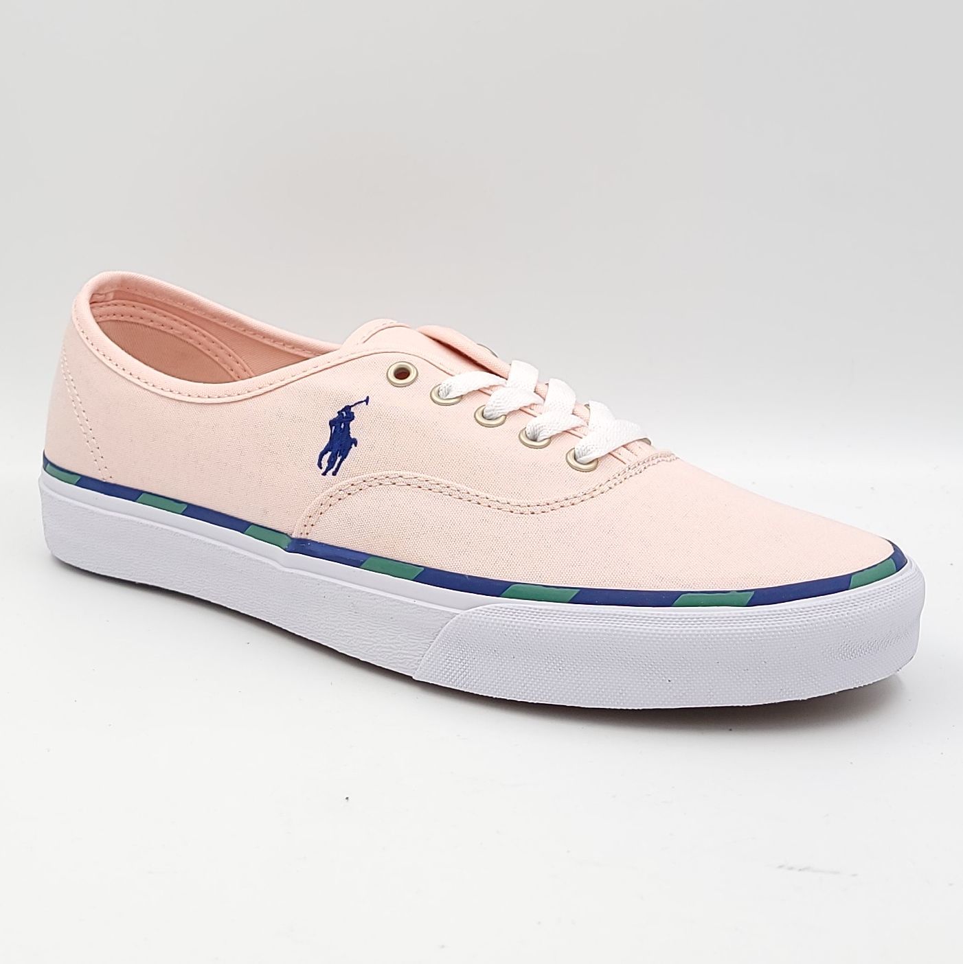Primary image for Polo Ralph Lauren Men Low Top Sneaker Keaton Pony Size US 10D Carmel Pink Canvas