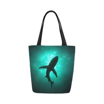 Shark Silhouette Canvas Tote Bag Two Sides Printing - $17.99