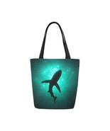 Shark Silhouette Canvas Tote Bag Two Sides Printing - £14.32 GBP