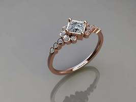 2.65Ct Princess Cut VVS1/D Diamond Engagement Wedding Ring 14K Rose Gold Over - £63.97 GBP