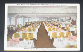 VTG 1946 Hackney&#39;s Seafood Restaurant Main Dining Room Postcard Atlantic City NJ - £7.46 GBP