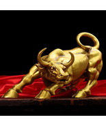 Extra Large Brass Cast Charging Bull Of Wall Street Cattle Sculpture - $722.19 MXN+