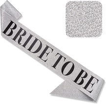 &#39;Bride to Be&#39; Bachelorette Party Sash - Bride to be White Satin Sash w R... - $11.87