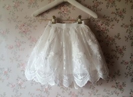 Mini Lace Baby Tutu Girl White Tutu Skirt image 2