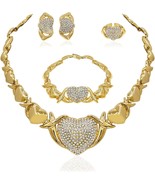 Gold Jewelry Set 18K Gold Accessories for Women Jewelry Set Wedding Brid... - £42.82 GBP