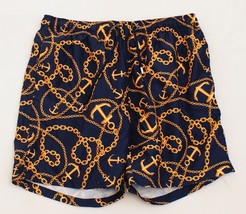 Franks Navy Blue &amp; Gold Gianni Print Swim Shorts Trunks  Men&#39;s  M - £69.32 GBP