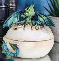 Earth Gaia Dragon Hatchling Breaking Out Of Egg Shell Figurine Jewelry B... - $16.99