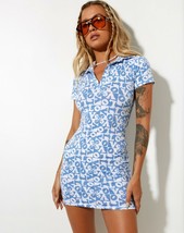Motel Rocks Jeeves Kleid IN Love Checker Blau (MR131) - $24.25