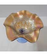 Vtg Fenton Carnival Glass Compote Candy Dish Peacock Urn Marigold Blue 5... - $805.99 MXN