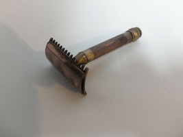 Antique Vintage 1900s Brass Collectible Men&#39;s Gillette Safety Razor Shave Ready - £56.22 GBP