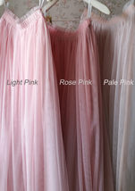 LIGHT PINK Full Length Tulle Skirt Women Plus Size Tulle Skirt for Wedding image 8