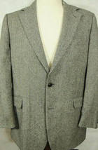 GORGEOUS Brooks Brothers Gray Herringbone Wool Sport Coat 42L Italy Leat... - £64.53 GBP