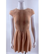 ASOS Dress Size 4 Peach Pink Cap Sleeve Zipper Back Pintuck Front Womens - $290.57 MXN