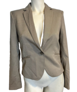 H &amp; M Tan One Button Lined Long Sleeve Blazer Size 4 - $22.14 CAD