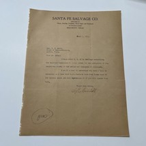 Santa Fe Salvage Company Letter Beaumont Tx 1935  - $616.23 MXN