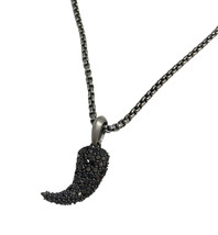David Yurman Lion Claw Pendant Black Diamonds Amulet with DY chain - $1,650.00
