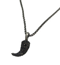 David Yurman Lion Claw Pendant Black Diamonds Amulet with DY chain - £1,303.63 GBP