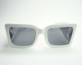 Exaggerated Geometric B oversized Sunglasses white large frame thick 55[... - $19.60