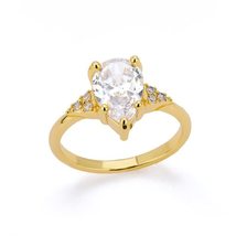 Cubic Zirconia Water Drop Rings For Women Luxury Engagement Wedding Band... - $25.00