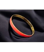 Vintage Crown Trifari Bangle Bracelet Red Enamel Gold Tone 8 1/2&quot; - €13,45 EUR