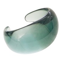 Forest Green translucent wide open cuff Resin Bangle Bracelet for Women Girls Fa - £15.28 GBP