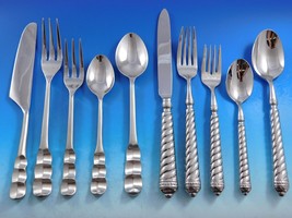 Designer Mixed Stainless Steel Flatware Set #5 Service 44 Pieces Modern Unused - £787.40 GBP