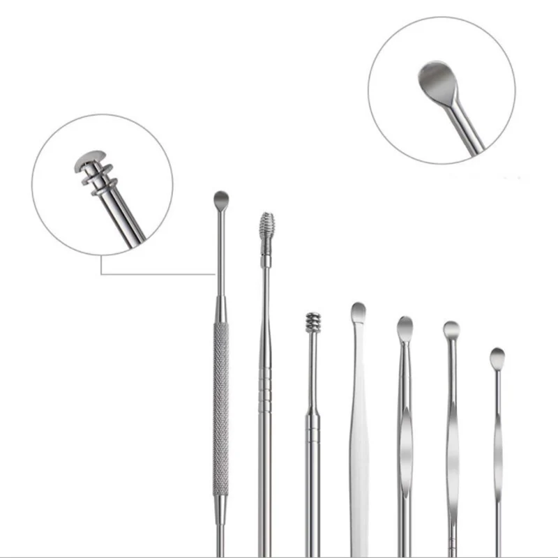 8Pcs/set  Remover Curette Ear Pick Cleaner Ear Cleaner Spoon Care Ear Cl... - $39.92