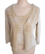 Sequin-Embellished Cami-Tank Sweater Set Stretch Fabric RHONDA STARK Sz S - £7.03 GBP