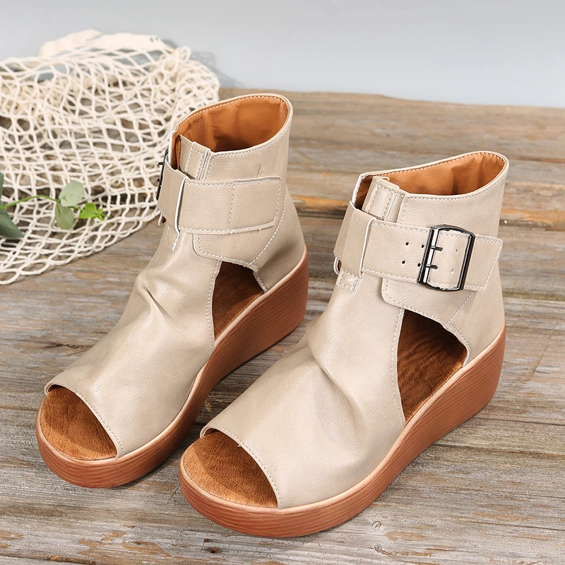 Summer New Gladiator Pu Leather Open Toe Mujer Zapatos Wees Women Sandals 2024 F - £156.04 GBP