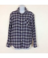 American Eagle Outfitters Womens Boyfriend Fit Cotton Shirt Size S Purpl... - £12.45 GBP
