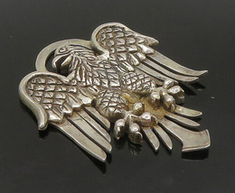 925 Sterling Silver - Vintage Shiny Heavy Eagle Bird Motif Pendant - PT19715 - £154.13 GBP