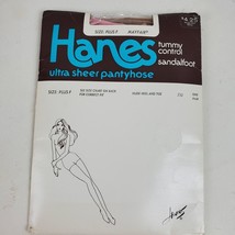 Vintage Hanes PLUS F Mayfair Tummy Control Sandlefoot Panty Hose 710 - £6.47 GBP