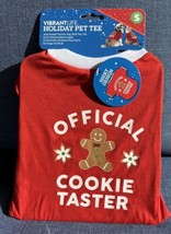 Puppy Dog SMALL Holiday Pet Red Christmas T-shirt OFFICIAL COOKIE TASTER... - £11.78 GBP