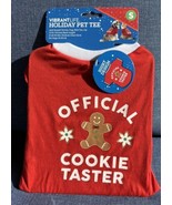 Puppy Dog SMALL Holiday Pet Red Christmas T-shirt OFFICIAL COOKIE TASTER... - £11.71 GBP