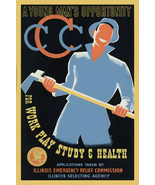 CCC Young Man&#39;s Opportunity Illinois WPA Depression 1930s Poster Art Print - $24.99+