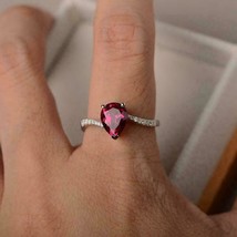 925 Sterling silver 5.5 Carat Red Ruby July birthstone prong Ring Size 8.5 - £62.74 GBP