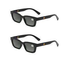 2PK Mens Womens Square Magnified Full Tinted Lens Sun Readers Reading Sunglasses - £7.87 GBP