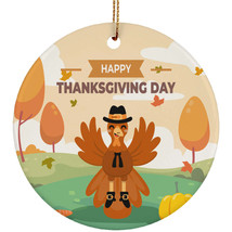 Cute Turkey Thanksgiving Ornament Happy Giving Turkey Natural Ornaments Gift - £11.82 GBP
