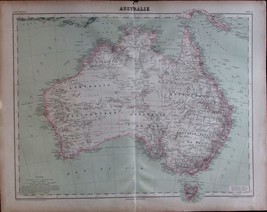 Antique Map Australia Hachette Paris Atlas Universel 1930 - $52.65