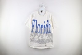 Vtg 90s Streetwear Mens XL Distressed All Over Print Florida Sailing T-Shirt USA - £42.98 GBP