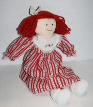 Eden Madeline Rag Doll 17&quot; Red Flower Nightgown Slippers Toy Cloth Plush 1994 - £17.51 GBP
