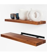 Batoda Set Of 2 24&quot; Acacia Wood Floating Shelves Wall Mounted – Rustic F... - $1,159.52 MXN