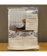 Martha Stewart Vtg Cafe Curtains Berry Branches Blue 60x24” Set Of 2 - $49.49