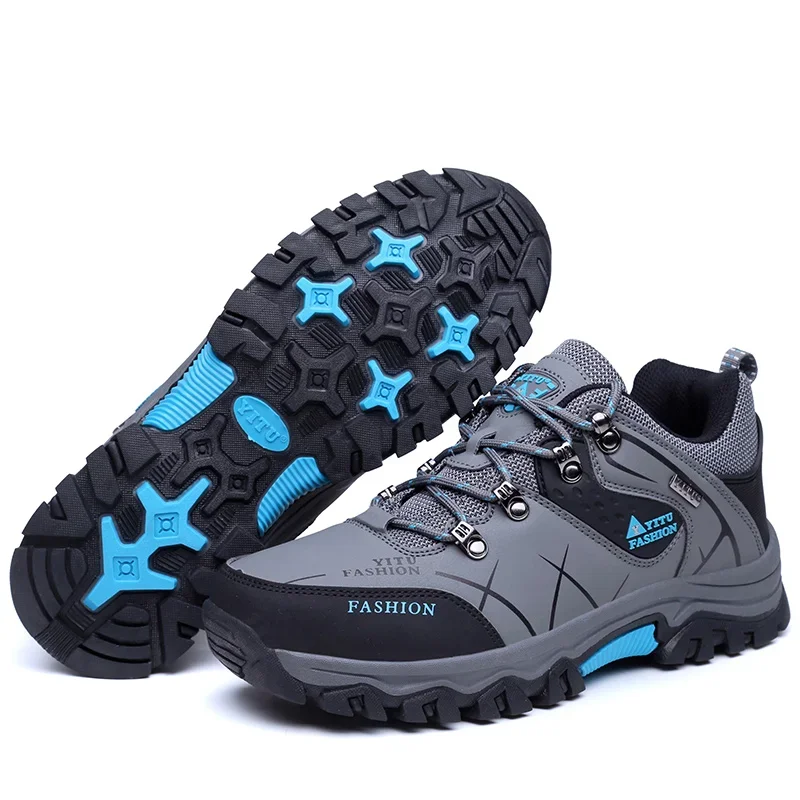 Shoes for Men New Men Sneakers Leather Waterproof Mountaineering Camping Hiking  - £48.27 GBP