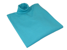 Men PRINCELY Turtle neck Sweater Turkey Soft Merino Wool 1011-80 Mid. Turquoise - £55.94 GBP