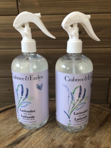 (2) Crabtree & Evelyn Fabric Spray Mist Lavender Fragrance 16.9 fl oz - £44.65 GBP